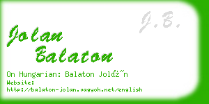 jolan balaton business card